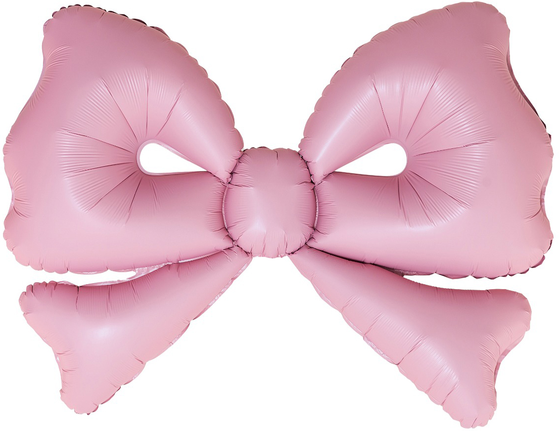 Шар (50''/127 см) Фигура, Бант, Розовый, Сатин, 1 шт.