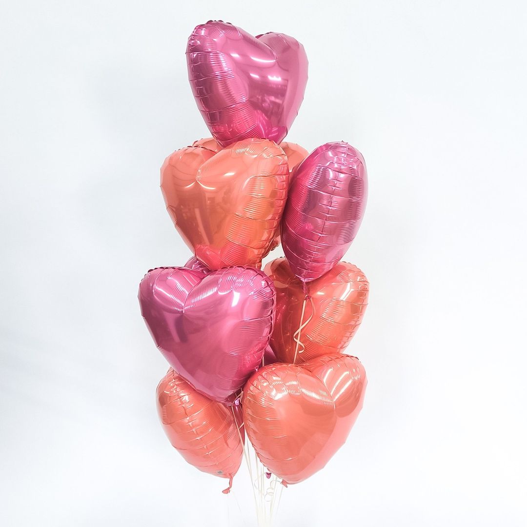 Шар (19''/48 см) Сердце, Розовый пион, 1 шт.