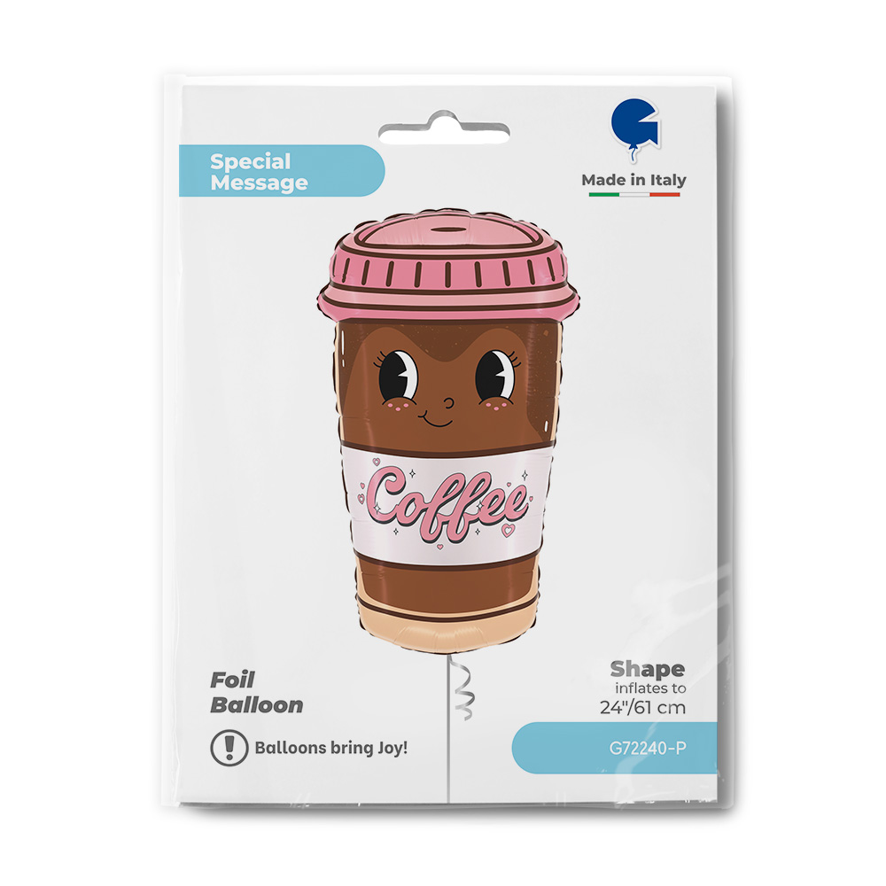 Шар (24''/61 см) Фигура, Кофе, 1 шт. в уп.