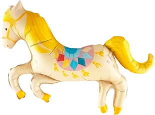 Шар с клапаном (17''/43 см) Мини-фигура, Цирк, Любимая лошадка, 5 шт. в уп. (цв.этик.)