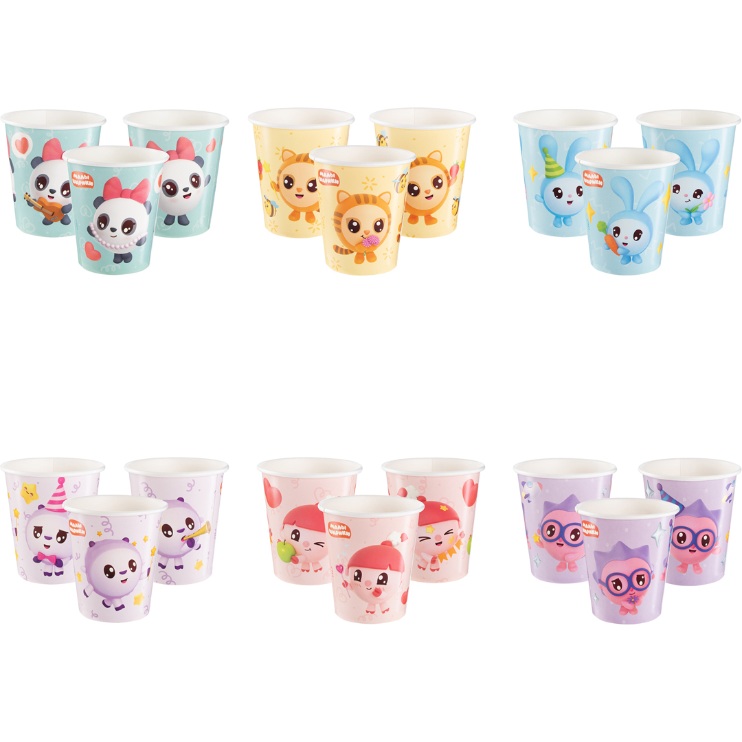 Стаканы (250 мл) Малышарики, Ассорти, 6 шт.