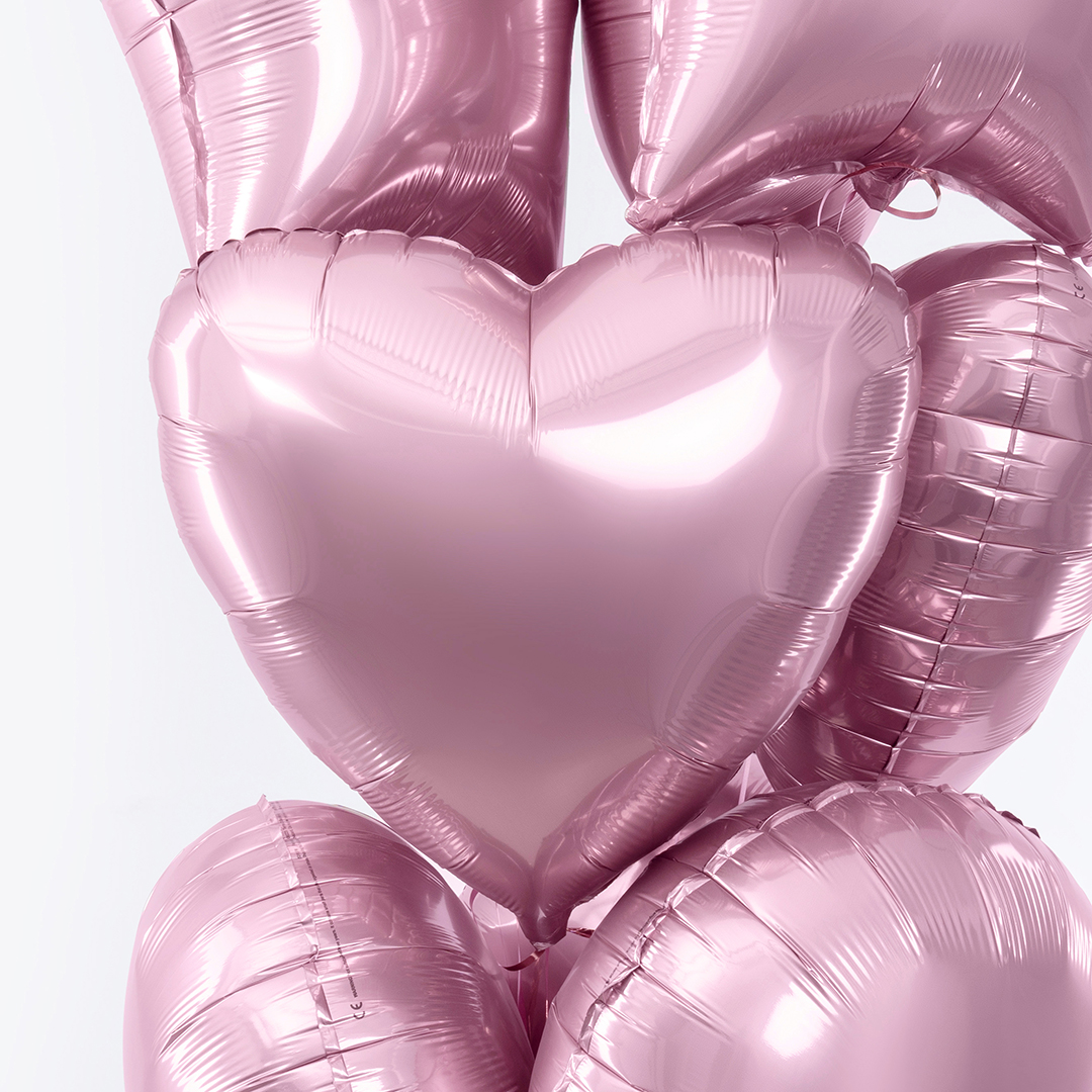 Шар (18''/46 см) Сердце, Розовый, Макарунс, 1 шт.