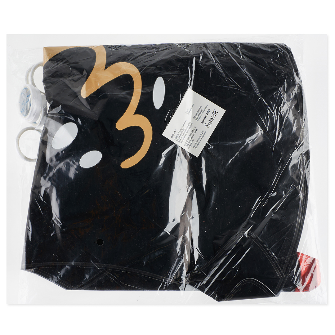 Шар 3D (23''/58 см) Ходячая Фигура, Курица, Черный, 1 шт.