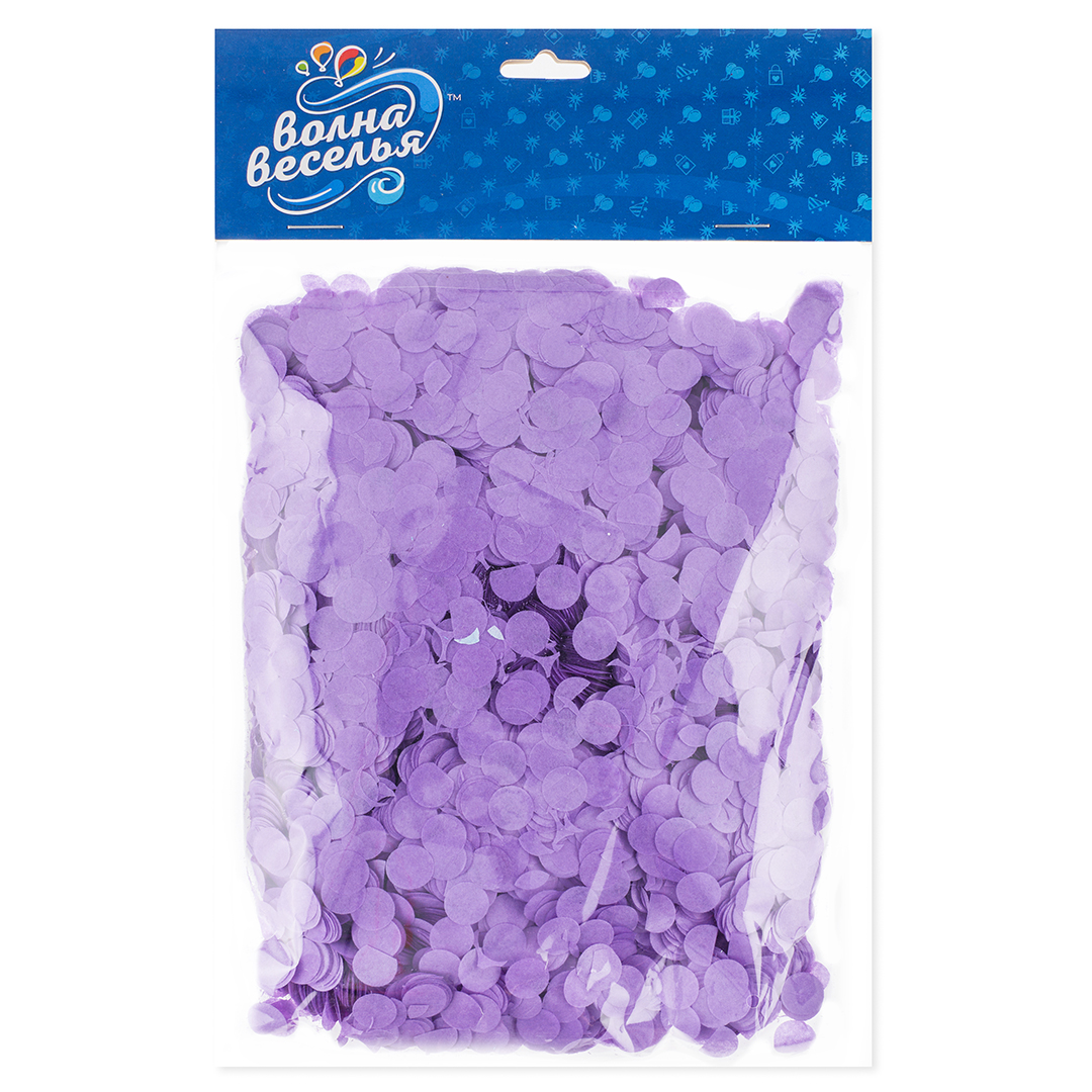 Конфетти тишью Круг, Светло-сиреневый, 1 см, 50 г.