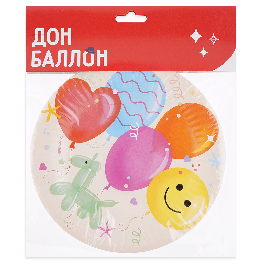 Тарелки (7''/18 см) Собачки из воздушных шаров, 6 шт.