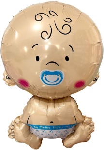 Шар с клапаном (16''/41 см) Мини-фигура, Малыш Мальчик, 5 шт. в уп. (цв.этик.)