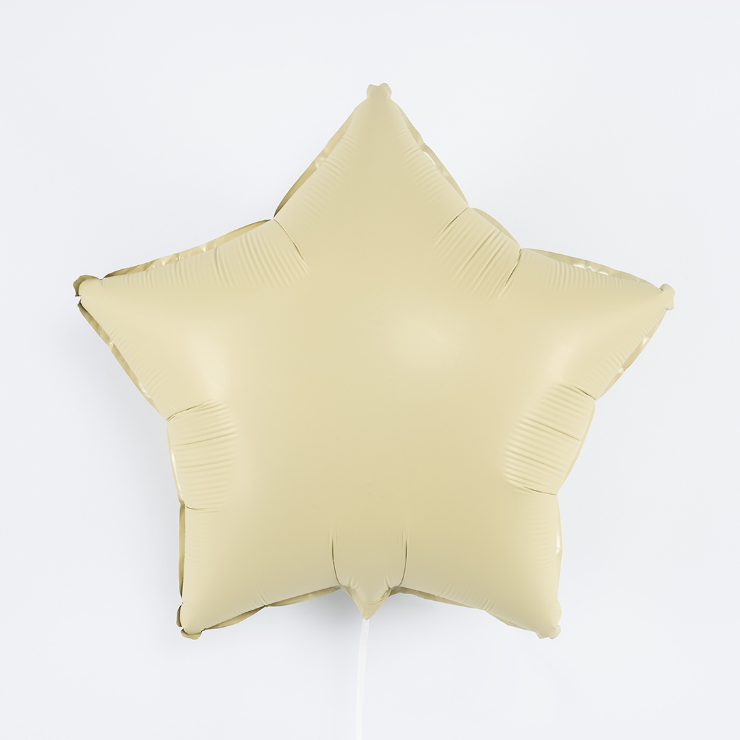 Шар (18''/46 см) Звезда, Светло-желтый, Сатин, 1 шт.