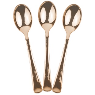 Ложки, Розовое Золото, Металлик, 17 см, 10 шт. в упак. 