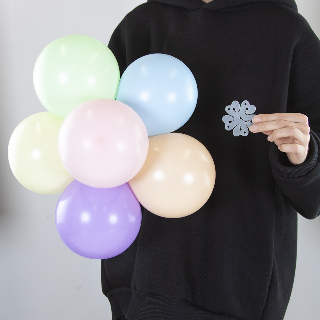 Фиксатор для шаров Цветок, 6,5 см. Прозрачный, 10 шт.