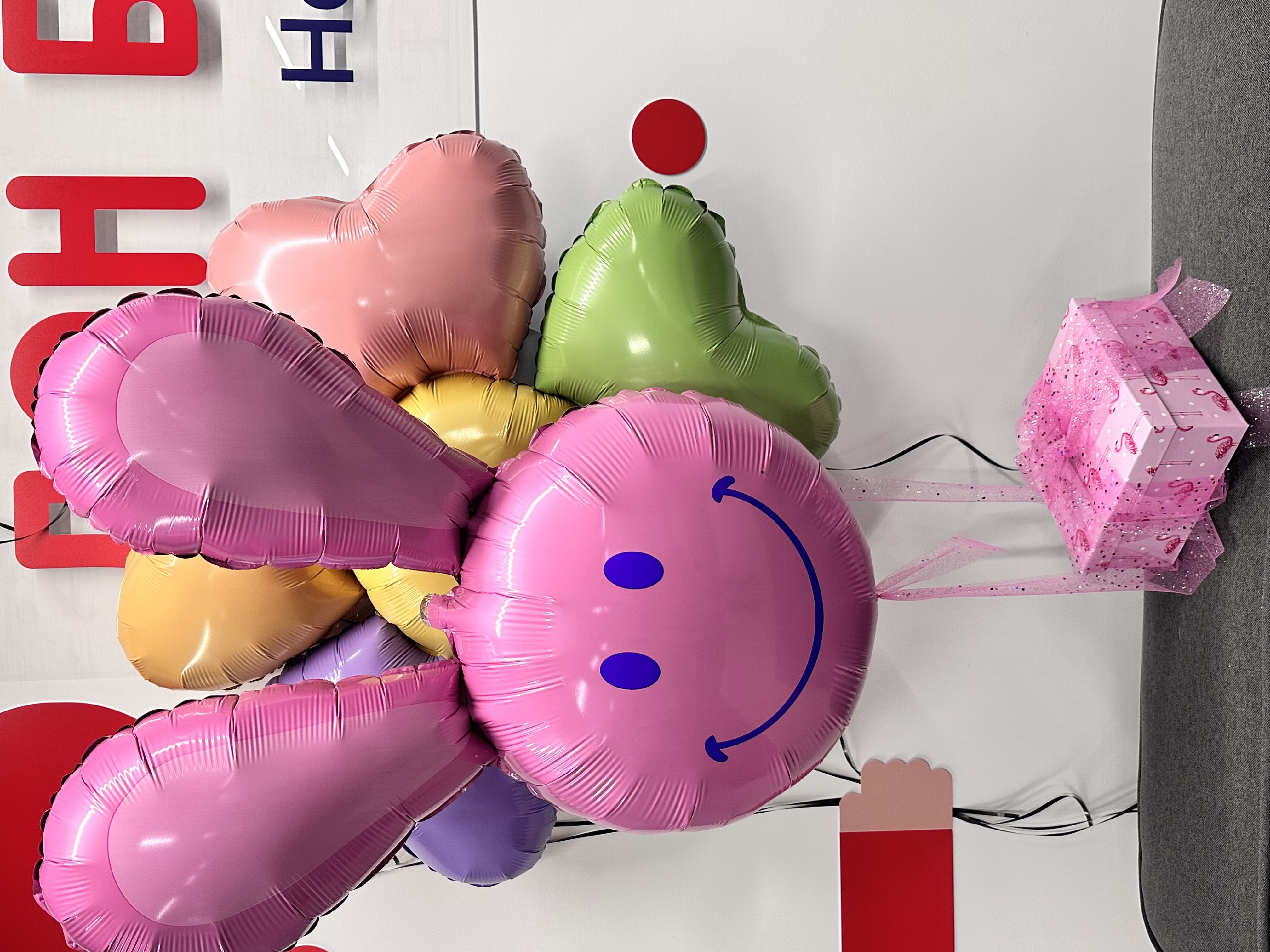 Шар (37''/94 см) Фигура, Смайл Зайка, Розовый, 1 шт.