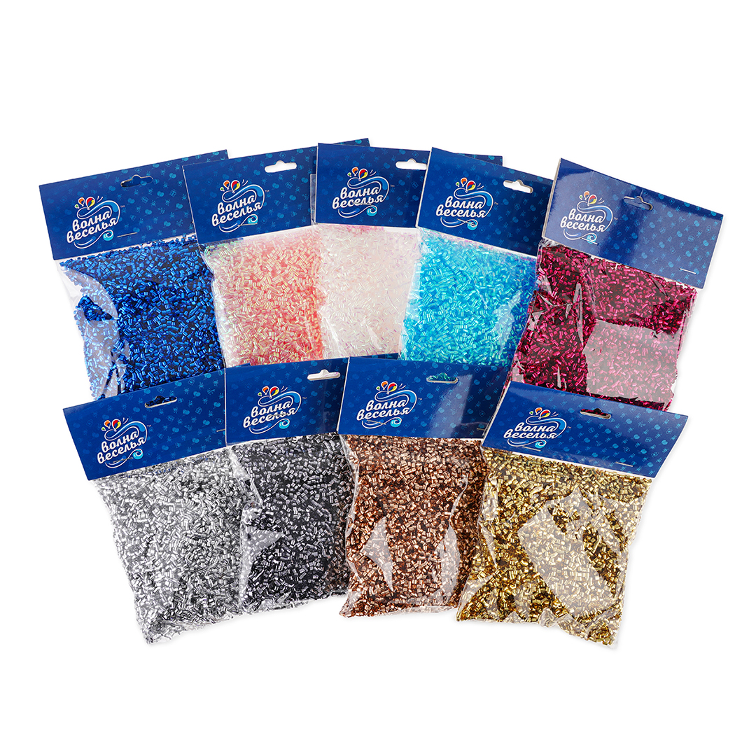 Конфетти фольга Цилиндр, Розовое Золото, Металлик, 0,2 см, 20 г.