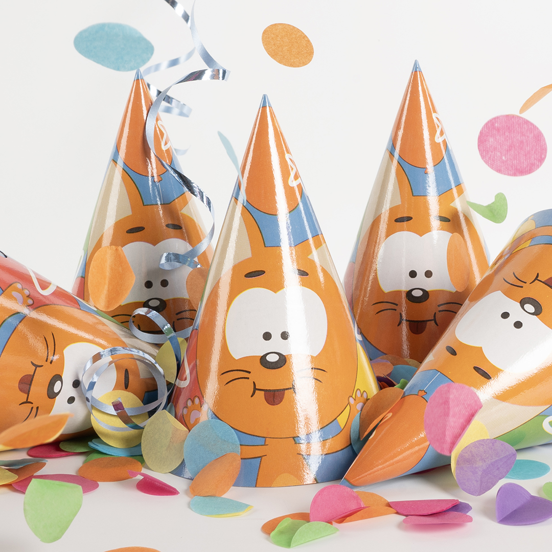 Колпаки, Котенок Котэ, С Днем Рождения!, 6 шт. в упак. 