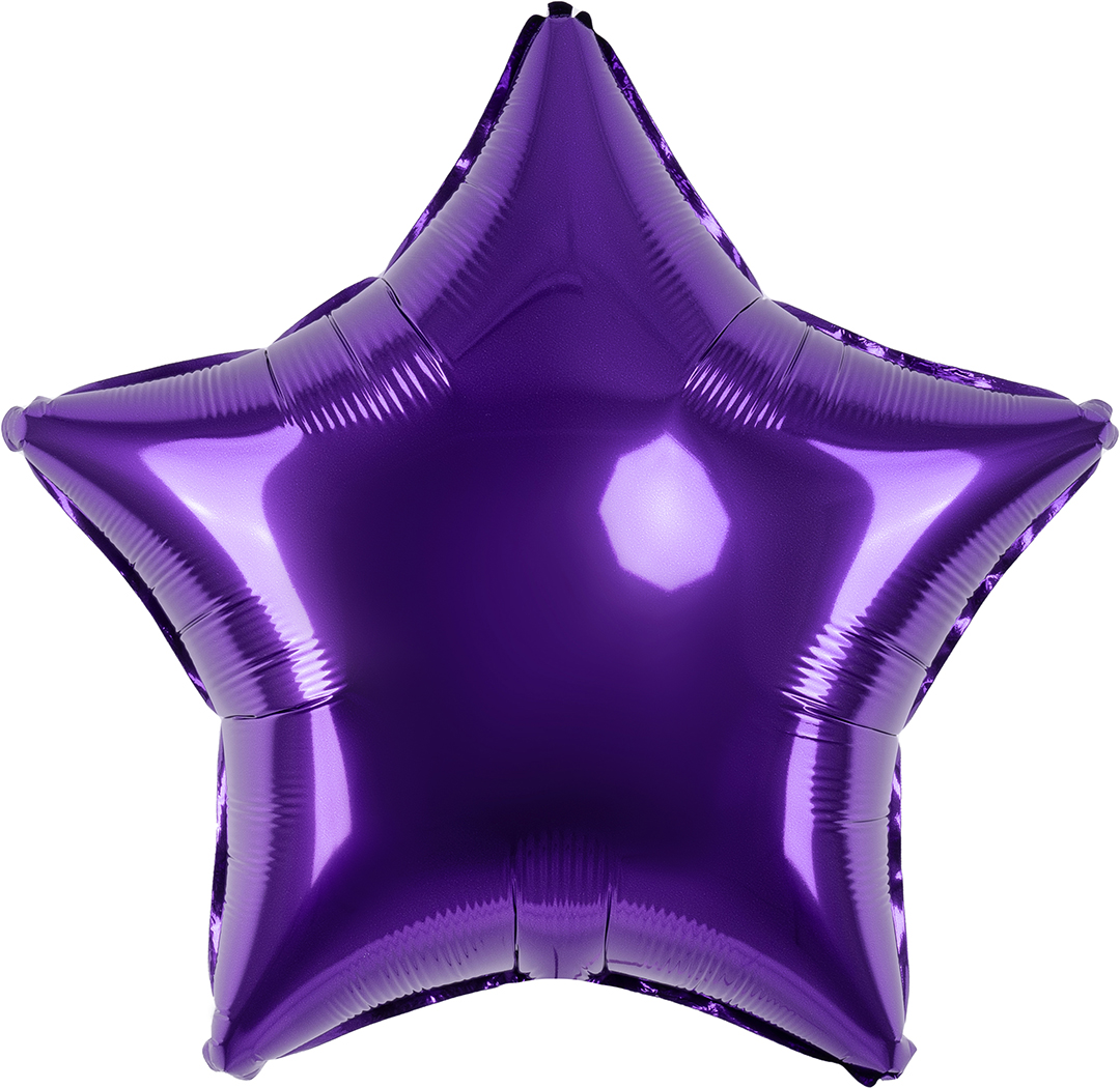 Шар (9''/23 см) Мини-звезда, Фиолетовый, 1 шт.