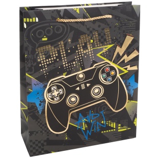 Пакет подарочный, 210гр, Граффити, Дизайн №2, Металлик, 23*18*10 см, 1 шт.