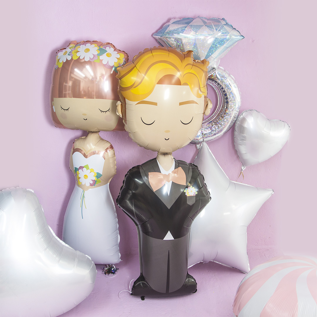 Шар (18''/46 см) Сердце, Белый, Сатин, 1 шт.