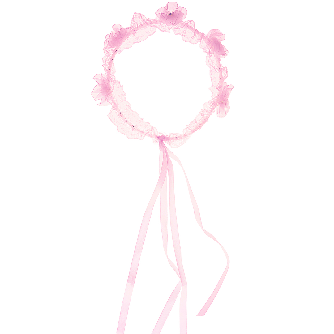 Ободок-венок на Девичник, Розовый, 1 шт. 