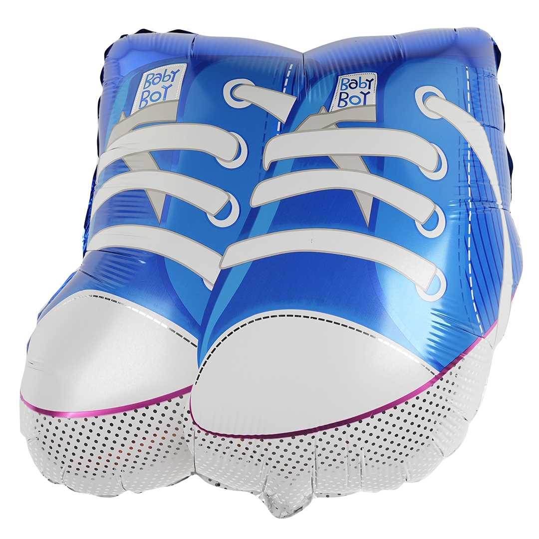 Шар (20''/51 см) Фигура, Ботиночки для мальчика, Голубой, 1 шт.