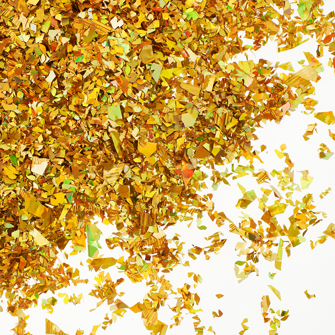 Конфетти дробленые Яркое золото, Голография, 20 г.