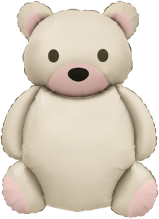 Шар (35''/89 см) Фигура, Мишка, Кремовый, Сатин, 1 шт. в уп.