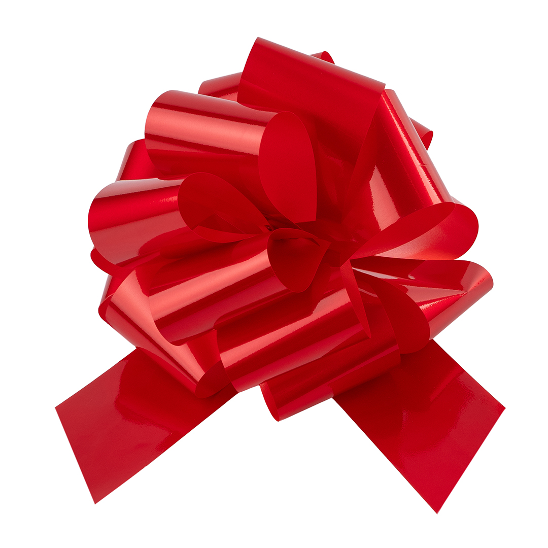 Бант Шар, Красный, Лаковый, 21 см, 1 шт. в упак. 