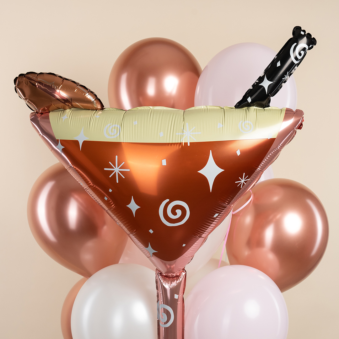 Шар (44''/112 см) Фигура, Бокал Мартини, Розовый, 1 шт.