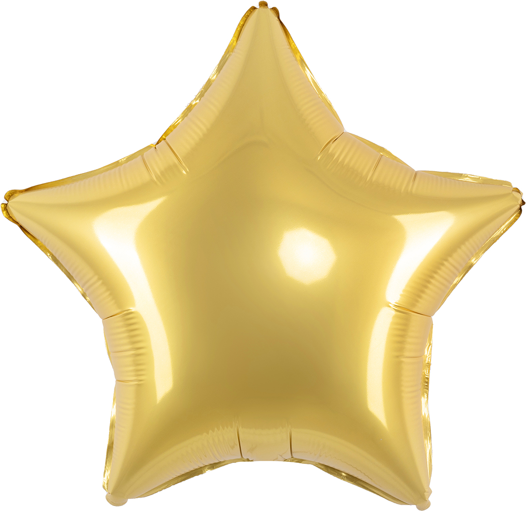 Шар (18''/46 см) Звезда, Золото, Сатин, 1 шт.