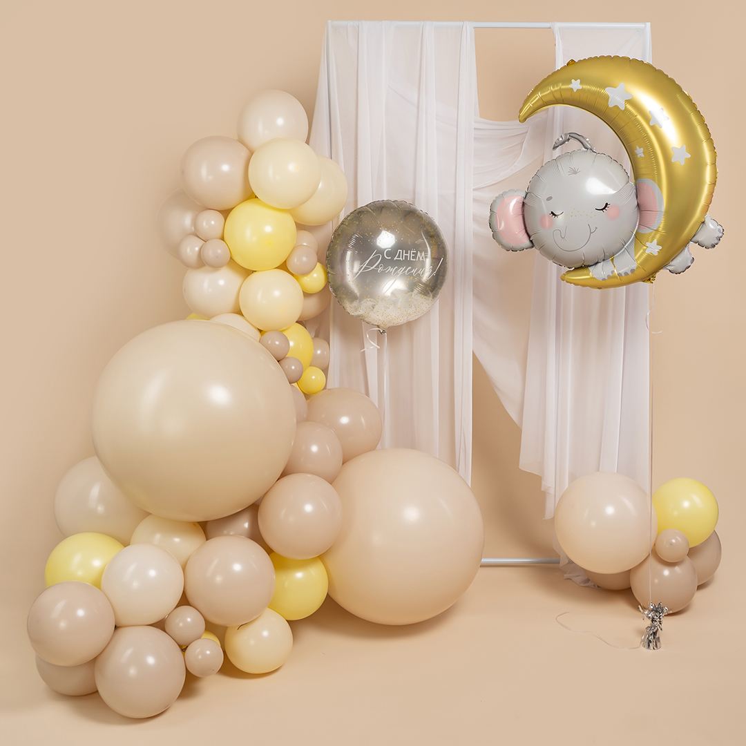 Шар (12''/30 см), Светло-желтый, макарунс, 100 шт.