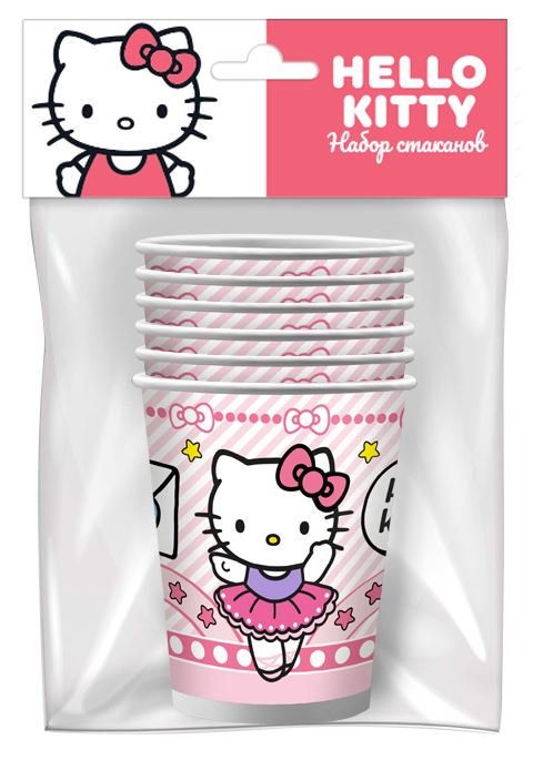 Стаканы (250 мл) Hello Kitty, 6 шт.