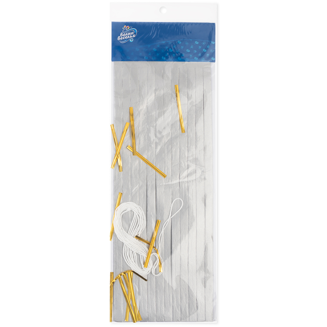 Гирлянда Тассел, Серебро, 35*12 см, 12 листов.