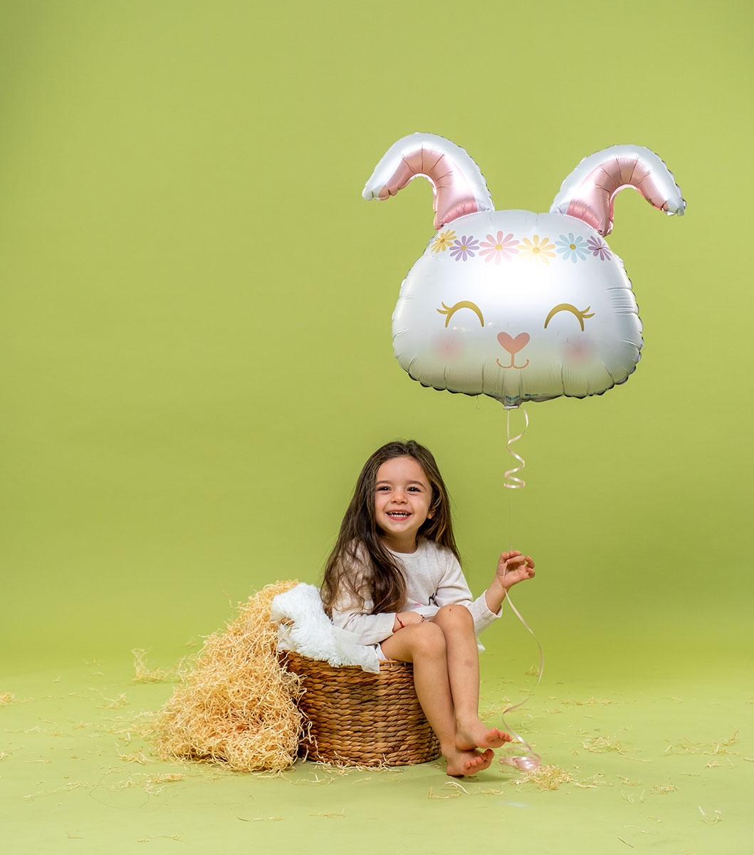 Шар (25''/64 см) Фигура, Цветочный Зайка, 1 шт. в уп.