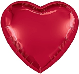 Шар (36''/91 см) Сердце, Красный, 1 шт. в уп.
