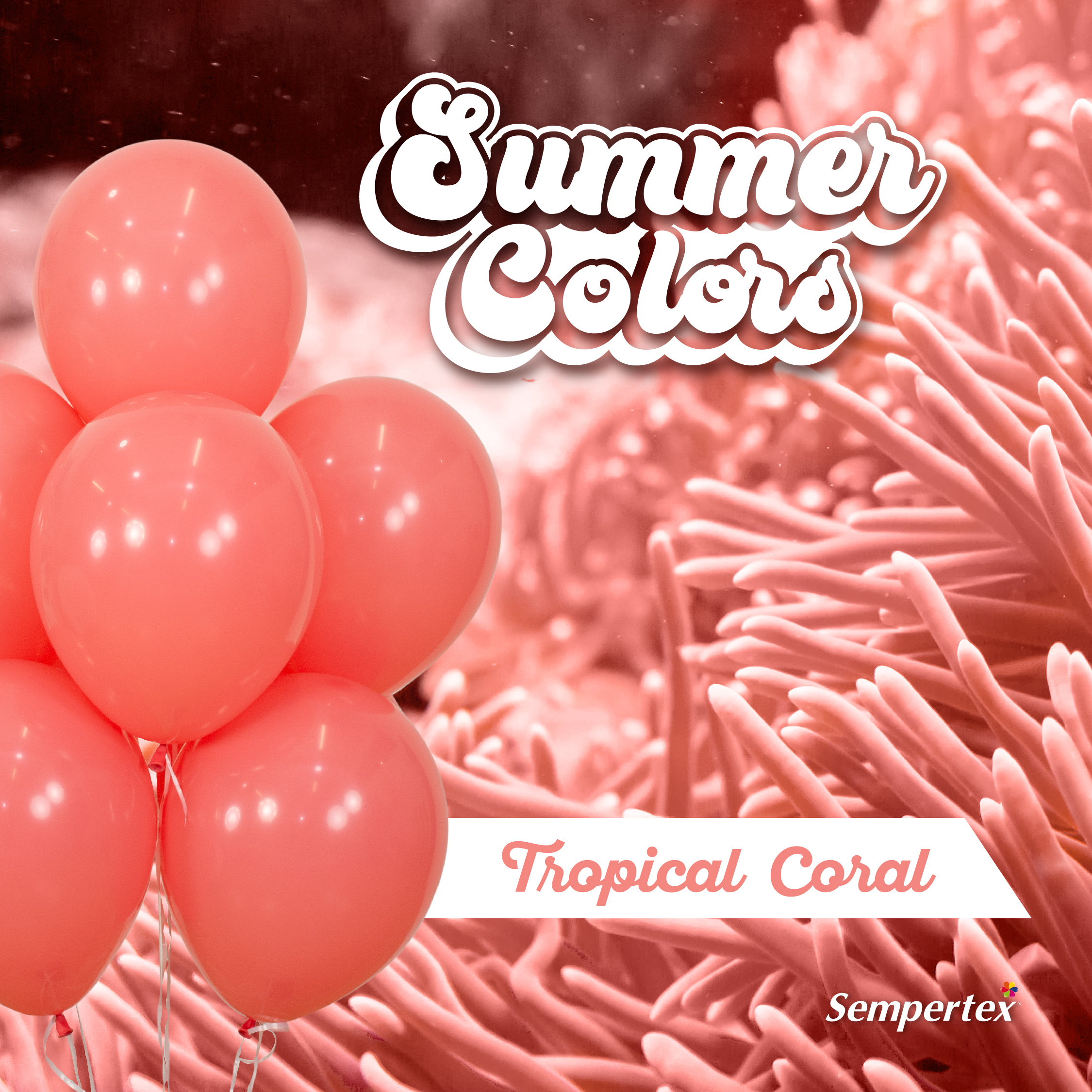 Шар (18''/46 см), Тропический коралл (059), пастель, 25 шт.