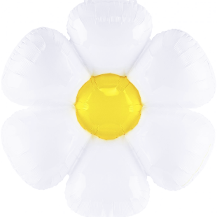 Шар (43''/109 см) Цветок, Ромашка, Белый, 1 шт. в уп.