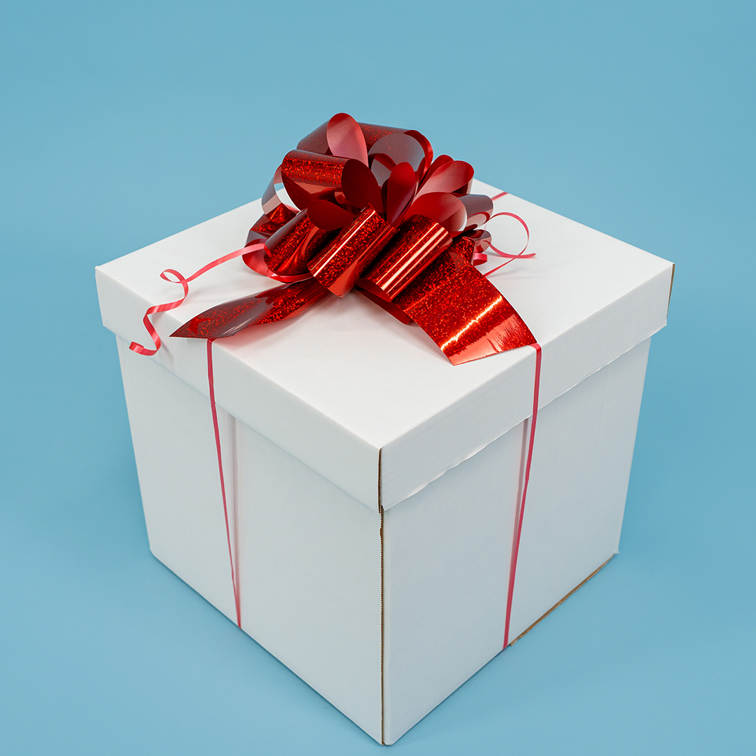 Бант Шар, Красный, Голография, 21 см, 1 шт. в упак. 