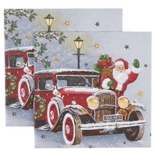 Сервировочные салфетки, Дед Мороз приехал, 33*33 см, 20 шт.