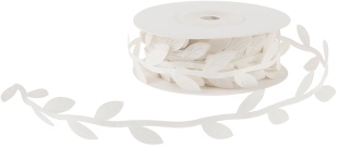 Лента декоративная (2,5 см*10,97 м) Изящные листья, Кремовый, 1 шт.