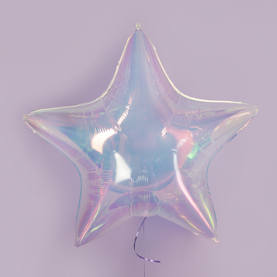Шар (32''/81 см) Звезда, Прозрачный, Хамелеон, 1 шт. в уп.