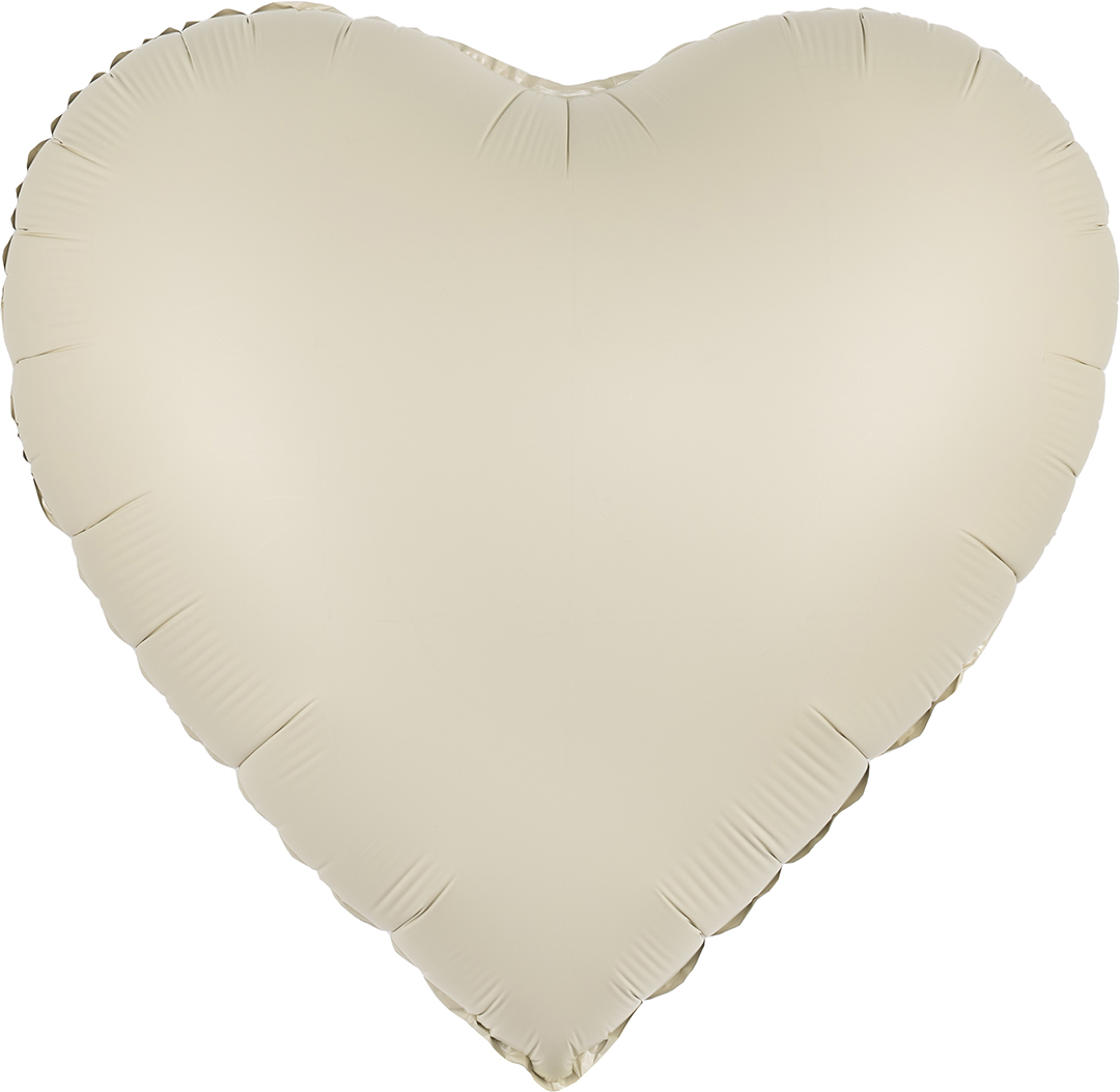 Шар (30''/76 см) Сердце, Белый, Сатин, 1 шт. в уп.