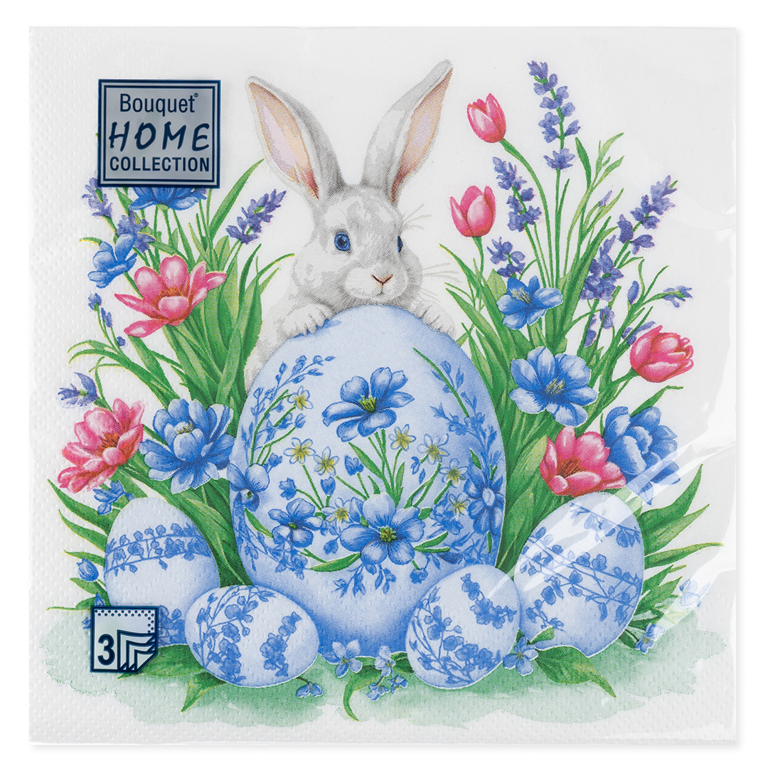 Сервировочные салфетки, Кролик с пасхальным яйцом, 33*33 см, 20 шт.