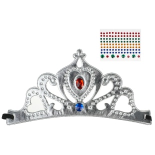 Корона тканевая, Королева, Укрась ее сама, Серебро, 1 шт. 