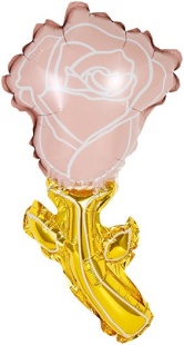 Шар с клапаном (14''/36 см) Мини-цветок, Роза, Нежно-розовый, 5 шт. в уп. (цв.этик.)
