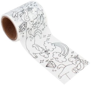 Лента самоклеящаяся, из бумаги (5 см*4,5 м) Волшебные единороги, 1 шт.