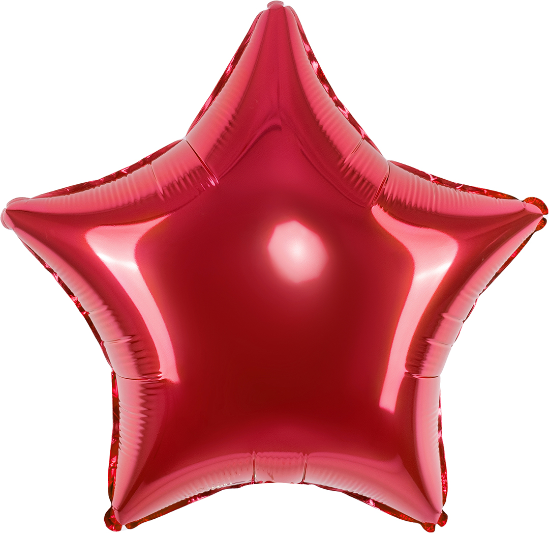 Шар (4''/10 см) Микро-звезда, Красный, 1 шт.