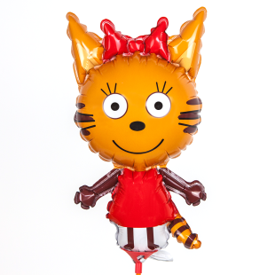 Шар с клапаном (12''/30 см) Мини-фигура, Три Кота, Карамелька, 5 шт. в уп.