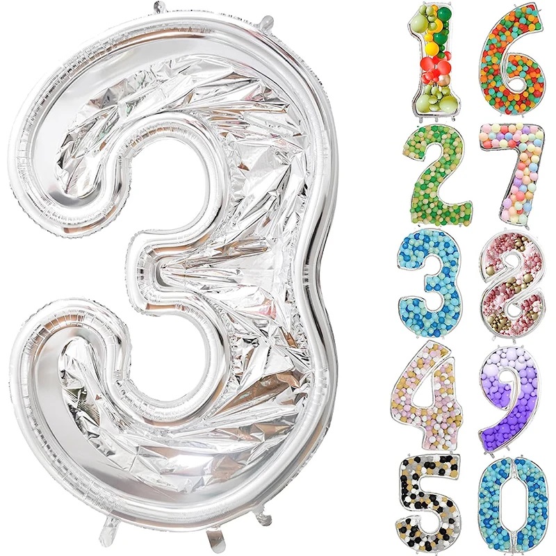 Шар (65''/165 см) Цифра, 2 Каркасная, 1 шт. в уп.