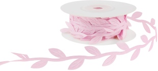 Лента декоративная (2,5 см*10,97 м) Изящные листья, Розовый, 1 шт.