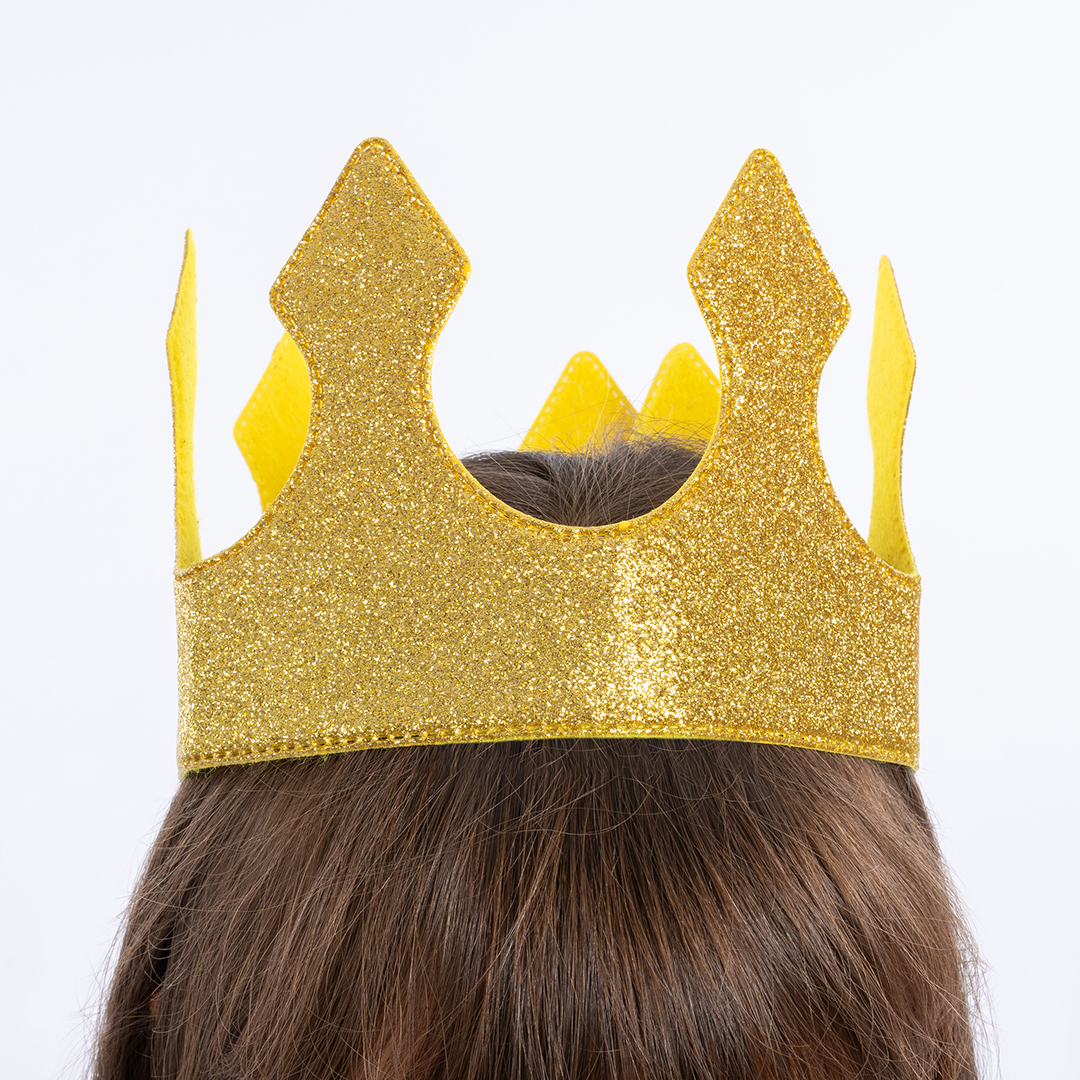 Корона тканевая, Классика, ОГ 58 см, Золото, 1 шт. 