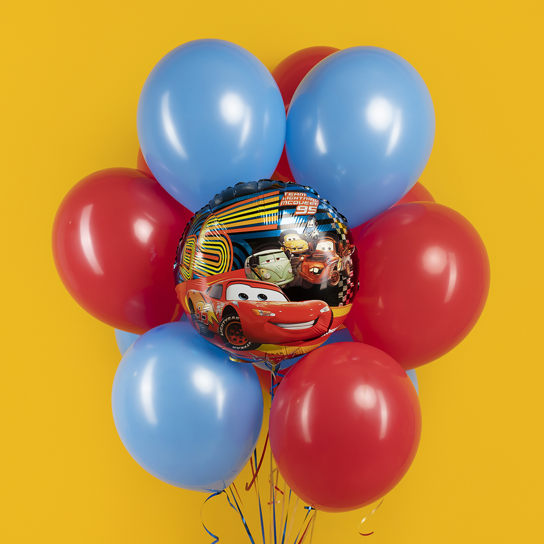 Шар (18''/46 см) Круг, Гоночные машинки, 1 шт. в уп.