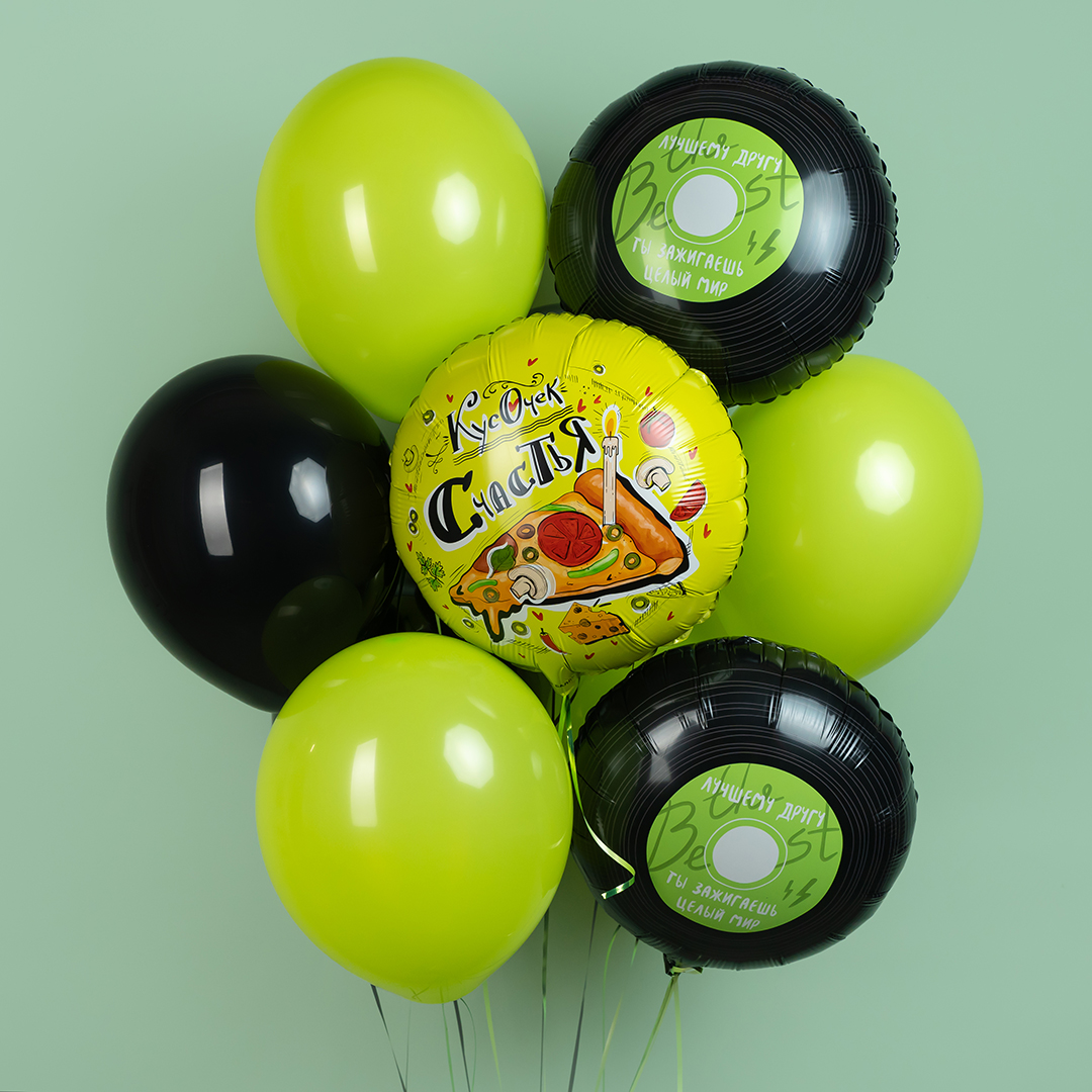 Шар (12''/30 см), Черный, пастель, 100 шт.