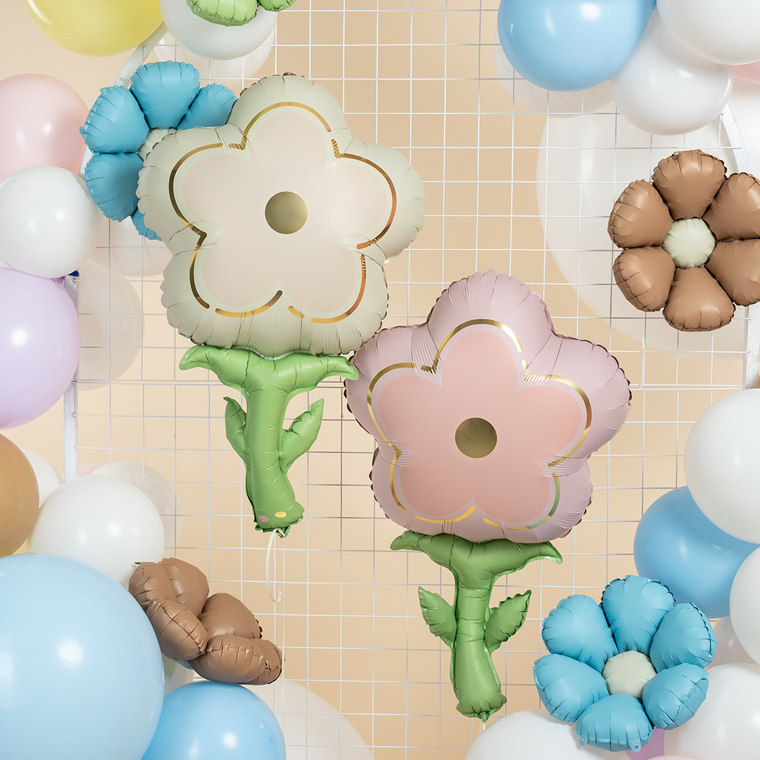 Шар (33''/84 см) Цветок, Кремовый, 1 шт.